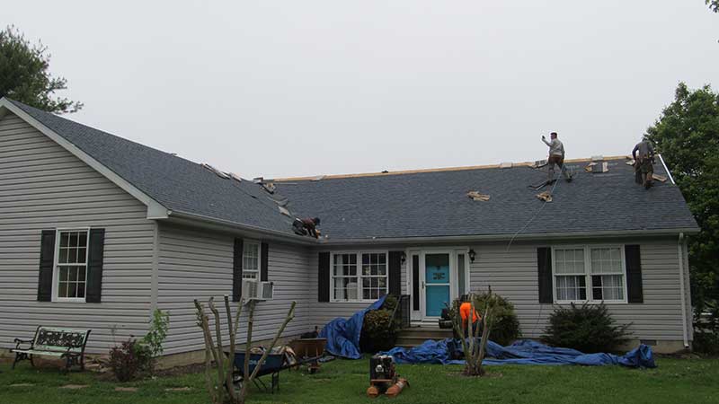new roof during